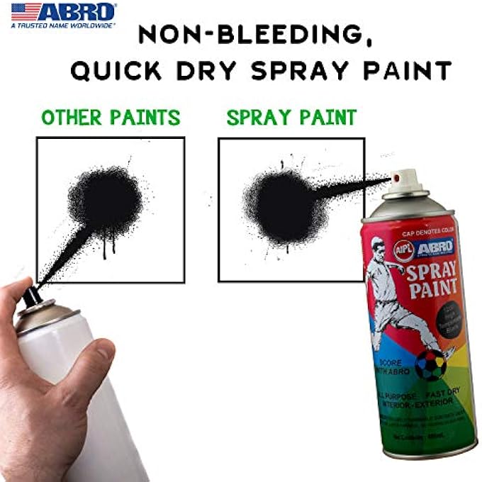 Abro SP-1200 MULTIPURPOSE COLOUR SPRAY PAINT CAN FOR CARS AND BIKES (400ML, HIGH HEAT BLACK, 1 PC) - Image 3